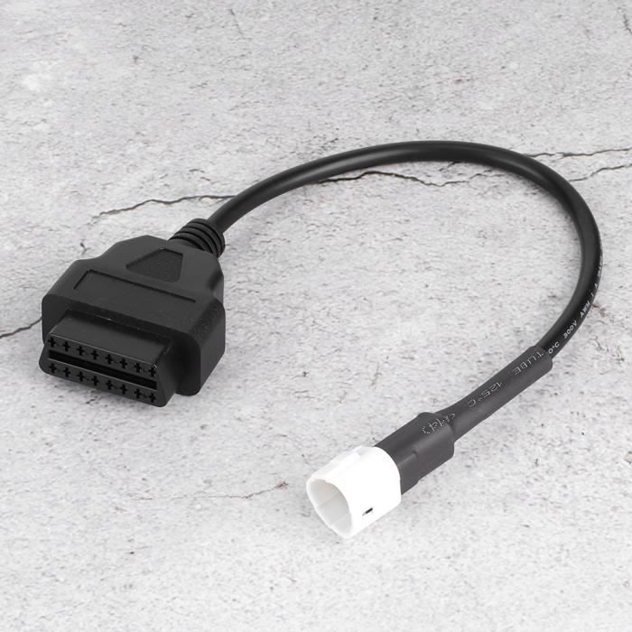 Câble Diagnostic OBD2 Moto 3/4/6 Broches – Adaptateur Plug & Play Pour Lecture Codes Erreur Moteur