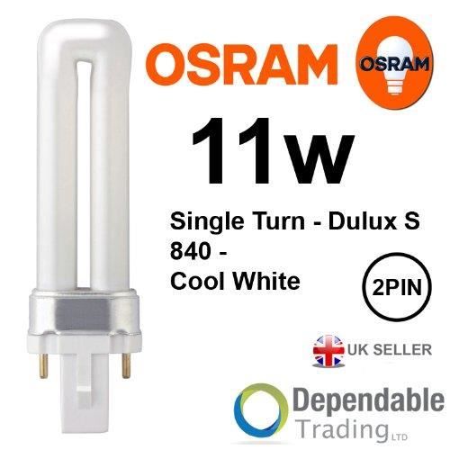 Lot de 10 ampoules /à /économie d/énergie Osram DULUX S 9 W//840 2 broches 4000 K Blanc froid