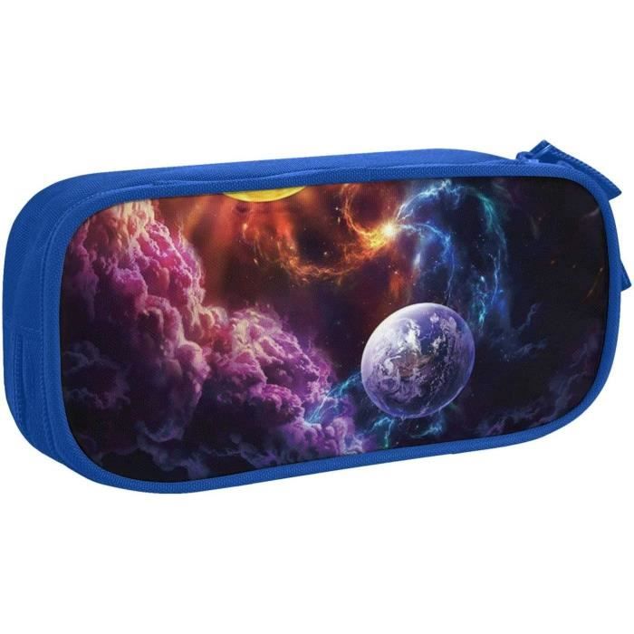 KsngTixe Trousse à Crayons De Grande Capacité En Velours Côtelé Pour Fournitures Scolaires De Bureau, Trousse De Maquillage De Voyage, Sac De Rangement Multifonctionnel, Noir/blanc, Voir Description