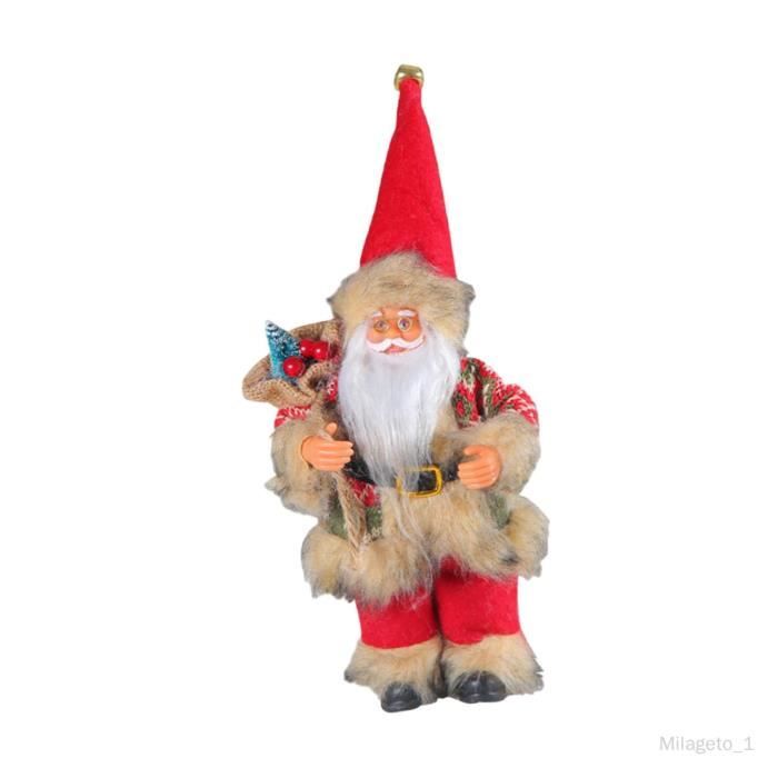 Grand Père Noël Debout - 60cm - Décoration Noël - Polyester Rouge - NEUF