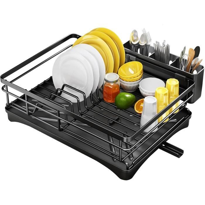 Lot De 2 Supports à Couverts Muraux Avec Bac D'égouttement - ABS, 12,5x8,5x6,6 Cm, Noir - 10