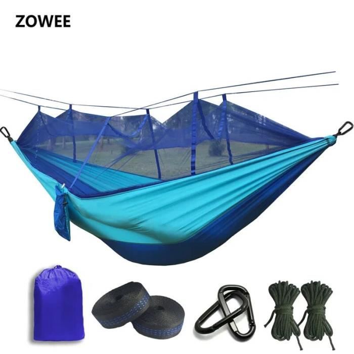 Hamac parachute 210T - Blue and Light blue - Moustiquaire - Léger et
