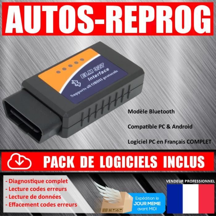 ELM327 USB PRO OBD2 diagnostic multimarque & Logiciel multilingue FR ELM 327 OBD 