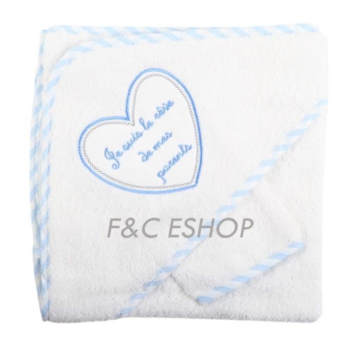 Sortie De Bain Je Suis Le Reve De Mes Parents Avec Gant Bebe Garcon Blanc Bleu Cdiscount Puericulture Eveil Bebe