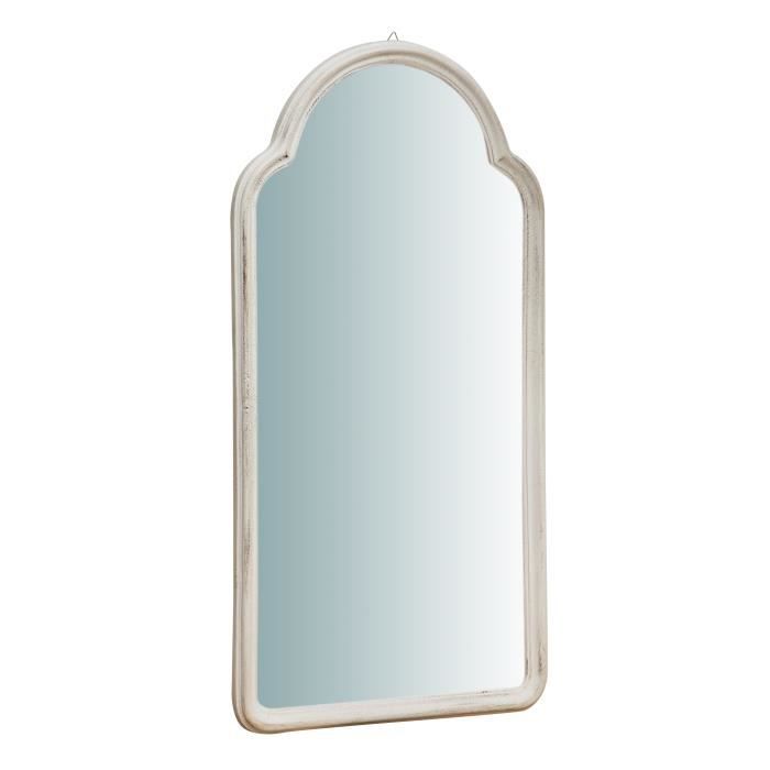 MIROIR VERTICAL EN BOIS, FINITIONS BLANC CÉRUSÉ. L59XPR6XH98 CM