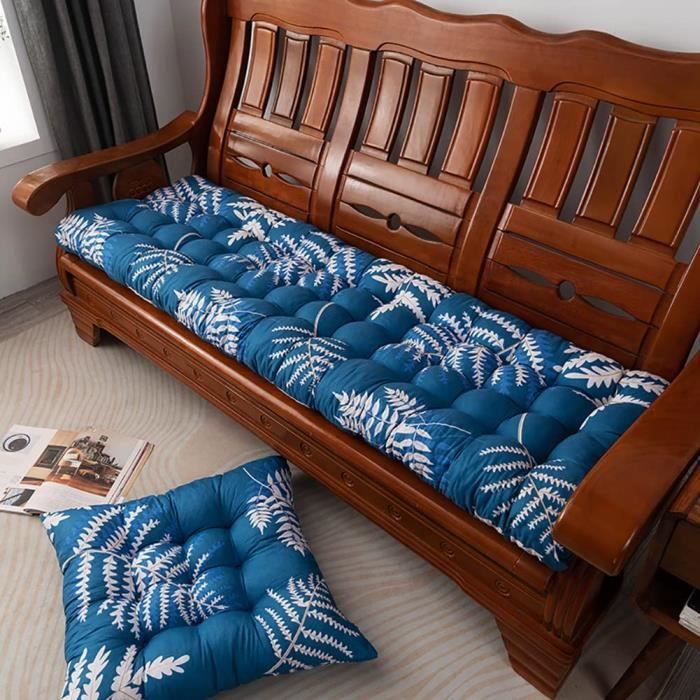 Coussin Pour Chaise Longue De Jardin - Taille 48 X 165 Cm - Rembourrage Coton, Tissu Polyester - Avec Sangle Antidérapante - Motif Floral Rose