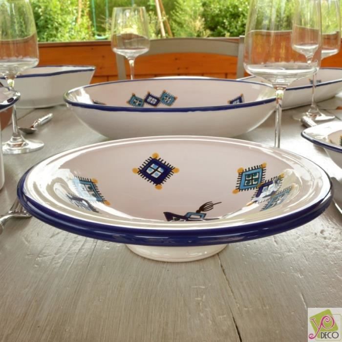 Assiette Tebsi Sahel bleu - D 23 cm Assiette Tebsi Sahel bleu - D 23 cm