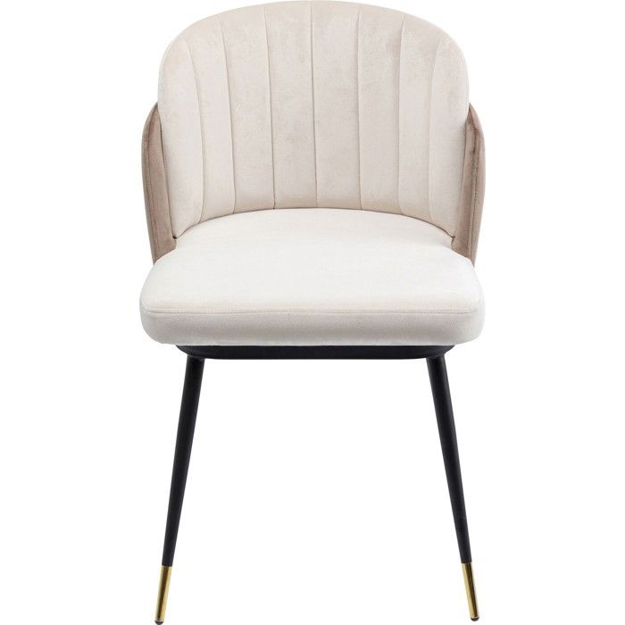 Chaise Hojas velours beige et taupe Kare Design Chaise Hojas velours beige et taupe Kare Design
