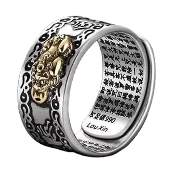 Bague Feng Shui Pixiu Mantra Pour Hommes, Anneau En Alliage De Zinc