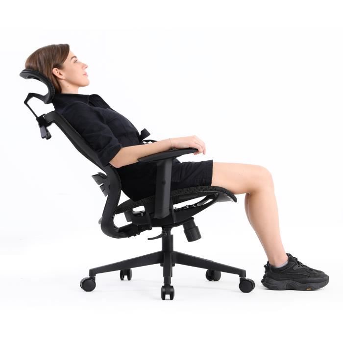 Luxe Bureau mesh chaise ergonomique 360 ° pivotant inclinable en acier chromé base haut dossier 