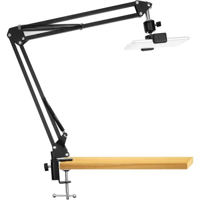 Support Caméra Aérien Avec Anneau Lumineux - Bras Flexible Pour Smartphone, Webcam, Streaming