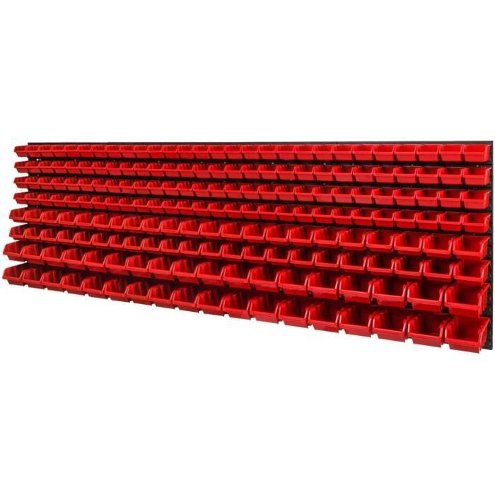 lagersystem 2304x780mm boîtes empilables étagère murale bacs à bec plateau d'ecoulement 192 boites