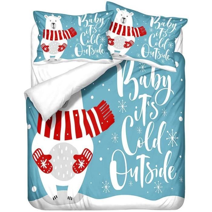 Parure De Lit 1 Personne 90x190 Cm Motif Forêt - Housse De Couette Microfibre Douce Et Réversible - 14