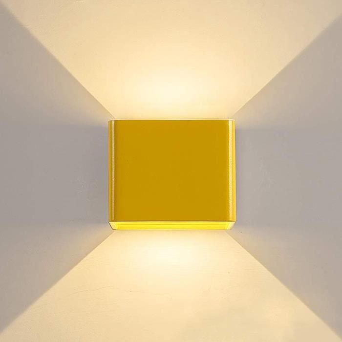 Rehomy Applique Murale LED Moderne Intérieur Up Down Cube Applique Éclairage Luminaire Montage Décor de Chambre pour Salon Couloir Chambre à Coucher Salle de Bain Blanc Froid 