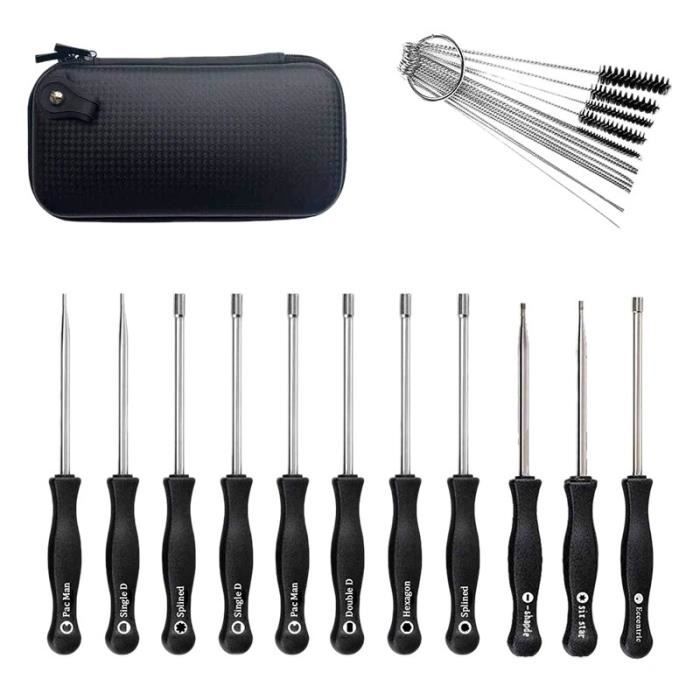 Lot De 10 Outils De Réglage Pour Carburateurs 2 Temps - Tournevis Spéciaux (Pac-Man, D, Hex...) - Pour Tronçonneuses, Débroussailleuses