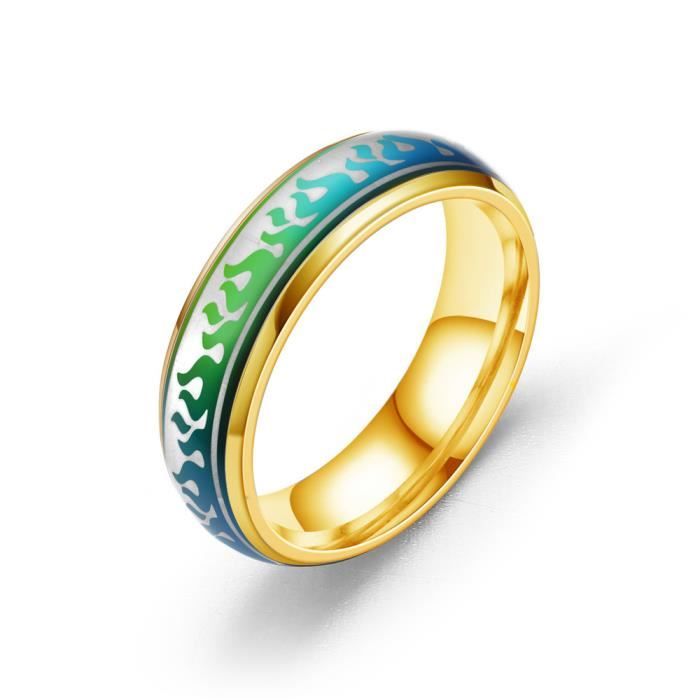 Bague flamme en acier inoxydable pour femme et homme en titane