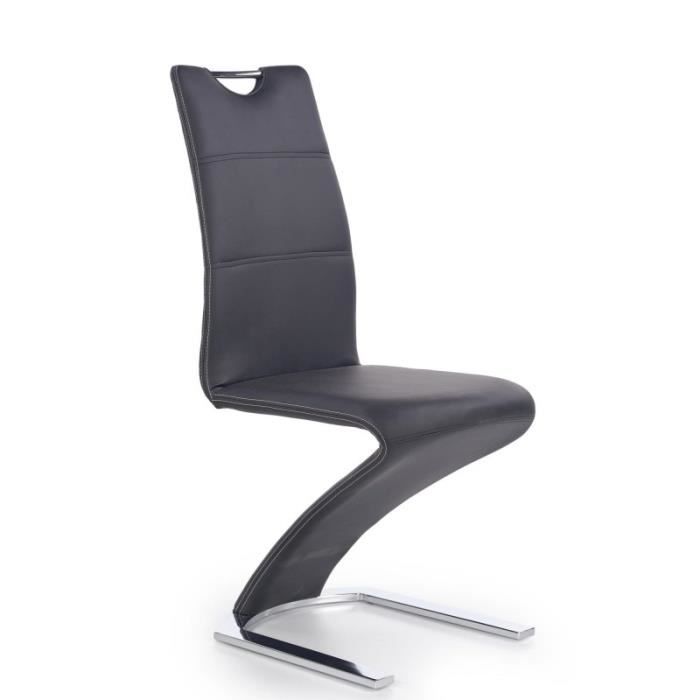 lot de 2 chaises design en cuir synthétique - noir