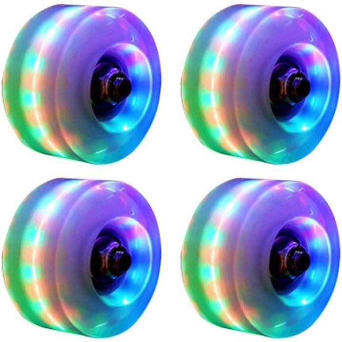 Warmhm 2 Roues Patins à Roulettes Lumineuses PU Transparentes - Pièces Rechange Skate Trottinette