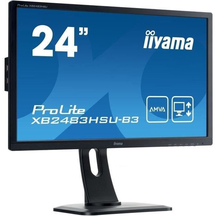 Vente Ecran PC Ecran PC - IIYAMA ProLite XB2483HSU-B3 - 24" FHD - Dalle A-MVA - 4ms - 75Hz - VGA/DisplayPort/HDMI pas cher