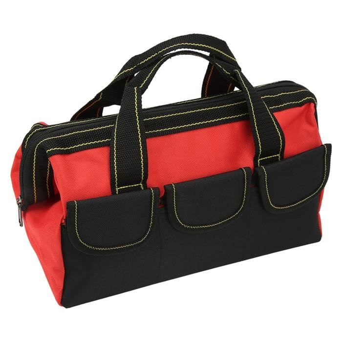 Sac Fourre-tout à Outils 10 Pouces - 40 Poches, Zone Poubelle Intégrée, Bandoulière - 1680D Noir