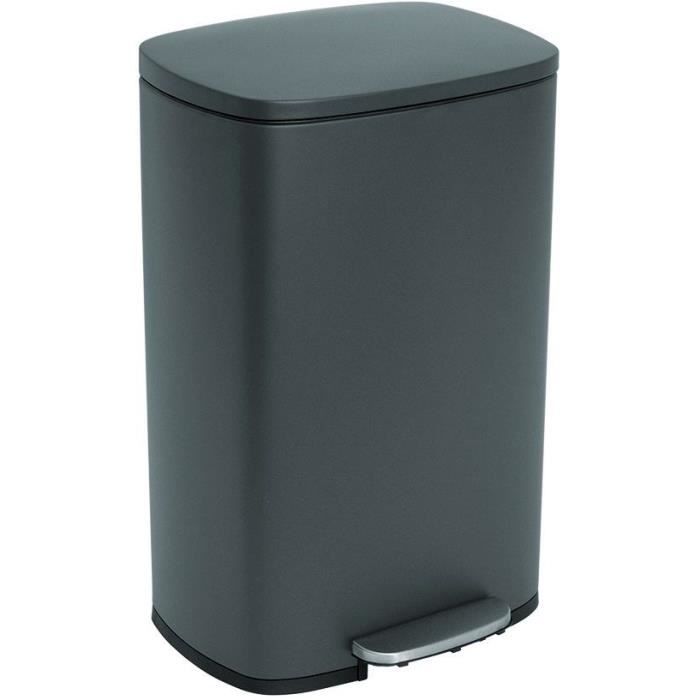 Poubelle de Cuisine à Pédale - ADMIRAL - 50 L - Gris Mat - Kitchen Move