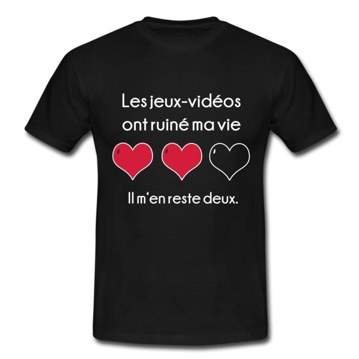Citation Gamer Jeux Videos Ruine Ma Vie T Shirt Homme De Spreadshirt Noir Cdiscount Pret A Porter