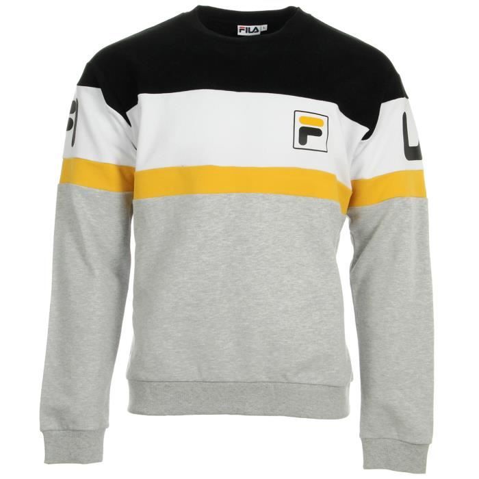 pull fila jaune et gris