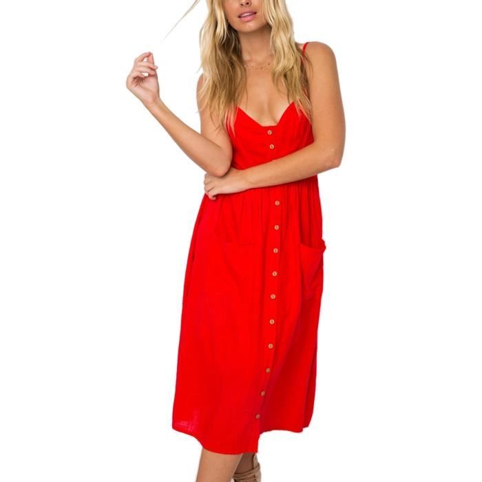 robe rouge bretelles fines