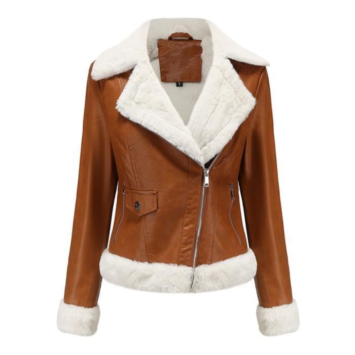 Veste Femme Cocila – Capuche, Fermeture Zippée – Style Moto – Tissu Velours/coton – Pour Automne/hiver