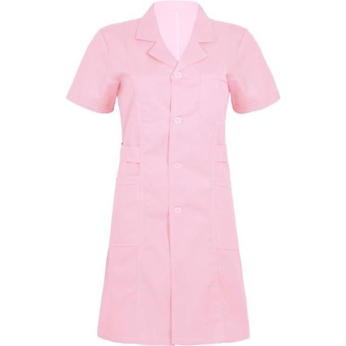 Dames Label Blouse Tunique médicale Col V SOYOU Robe d'uniforme médical Top Tunique de Travail médical Robe à Manches Courtes à 2 Poches