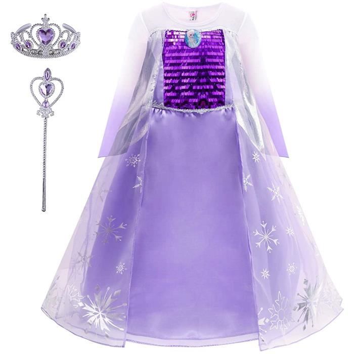 Déguisement Elsa La Reine Des Neiges 2 - Robe Officielle Enfant Taille M 5-6 Ans