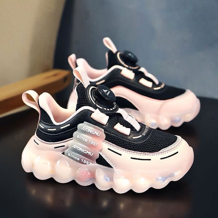 VICROAD Chaussures De Course Enfant Garçon - Baskets Respirantes Léger Marche Athlétique Avec Velcro, Antidérapantes