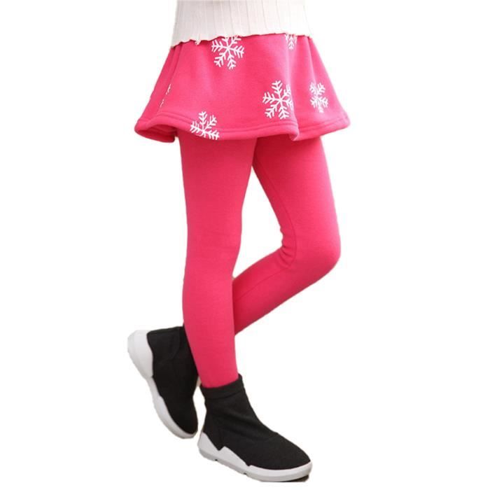 Inlzdz Pantalon Polaire Fille Enfant Chaud Hiver Imprim Elastique