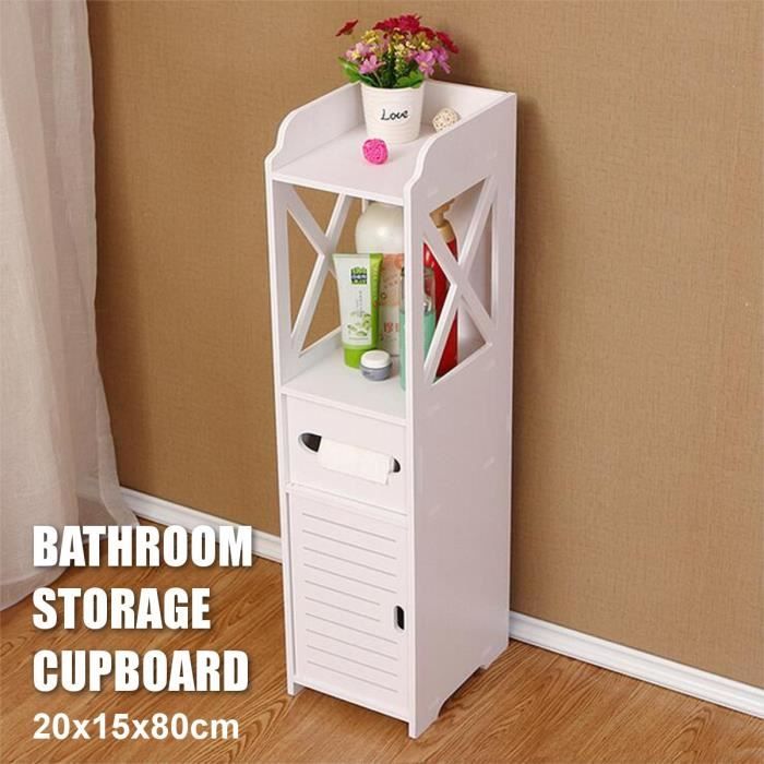 NEUFU Armoire de Rangement Meuble Toilette Etagère à Persiennes