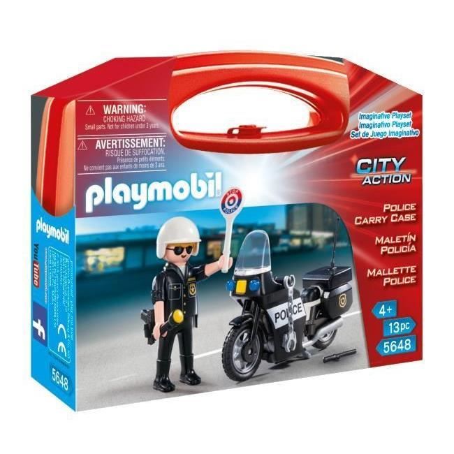 PLAYMOBIL - Valisette Motard de Police - Garçon - 13 éléments - A partir de  4 ans - Cdiscount Jeux - Jouets