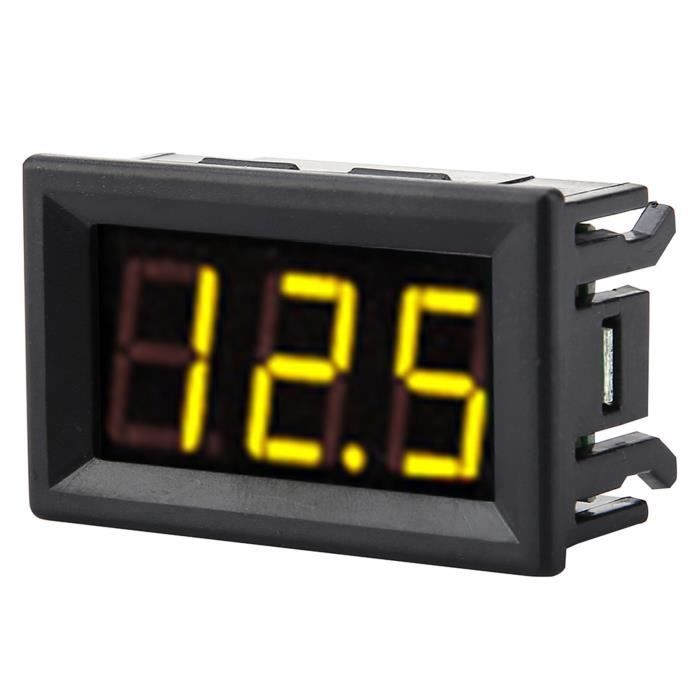 Voltmètre Numérique LED EVGATSAUTO 12V-24V - Pour Voiture, Moto, Camion - Affichage Vert - Contrôle Tactile