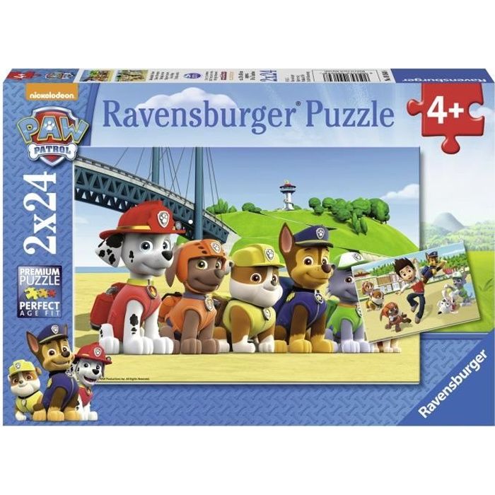 Puzzles Pat Patrouille Chiens héroïques Ravensburger 2x24 pièces pour enfant dès 4 ans