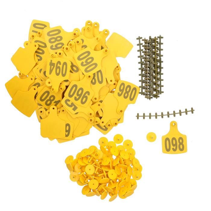 Comparer les prix de SALUTUYA 100PCS Etiquettes D'Oreille pour Vache Numérotées Marquage Bovin