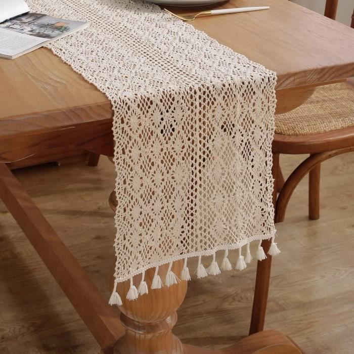 Chemin De Table En Dentelle Guipure Brodé - Décoration Mariage Ou Armoire - Neuf Avec étiquettes