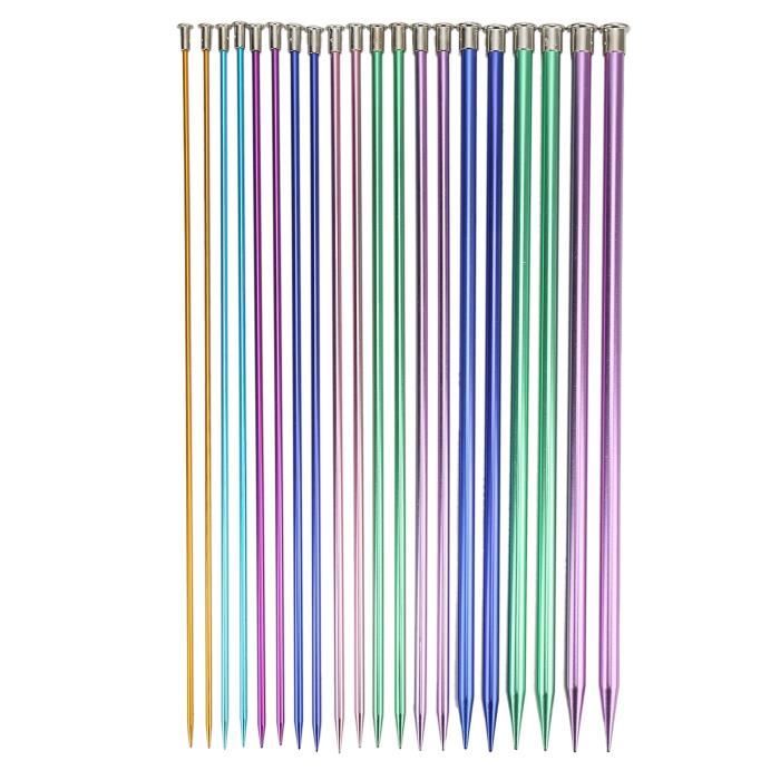 Zasvec Aiguilles à Tricoter en Métal 8 Paires Aiguilles Double Pointe Tricot 35cm Longues en Aluminium Aiguilles en Métal 2,75mm à 6,0mm pour le Tricot Fait Main, Colorées Zasvec Aiguilles à Tricoter en Métal 8 Paires Aiguilles Double Pointe Tricot 35cm Longues en Aluminium Aiguilles en Métal 2,75mm à 6,0mm pour le Tricot Fait Main, Colorées