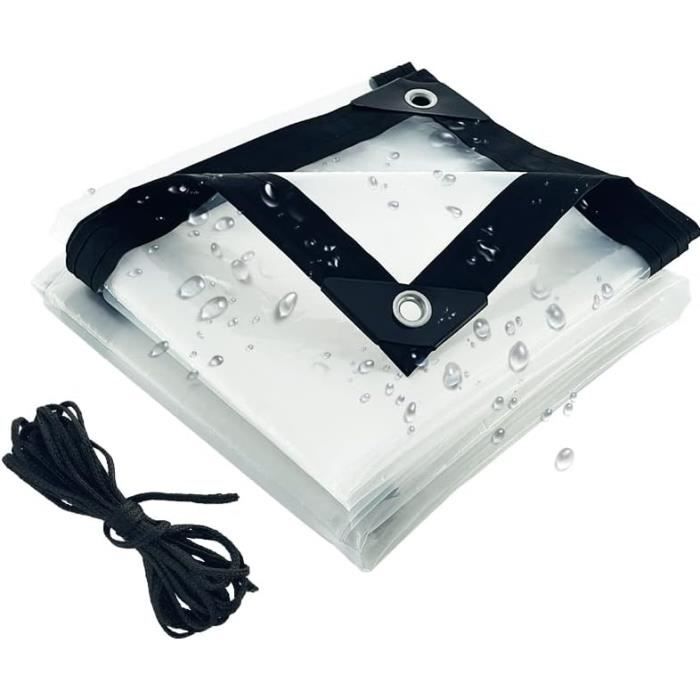 Bâche Transparente Imperméable 2 X 4 M Avec œillets, Bâche De Construction, Protection Contre La Pluie, Protection Contre Le Vent, Bâche Imperméable Multi-usages, Bâche Pour Balcon Dans La Serre De