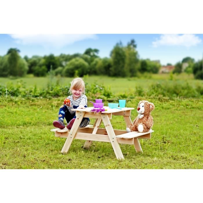 TIMBELA M012 Table enfant pour pique-nique - 81x60xH50 cm- pour