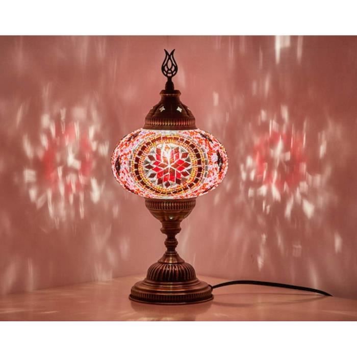 Lamre Plafond Marocaine Sphérique (verre, Multicolore) - Fait Main, LED, 220V
