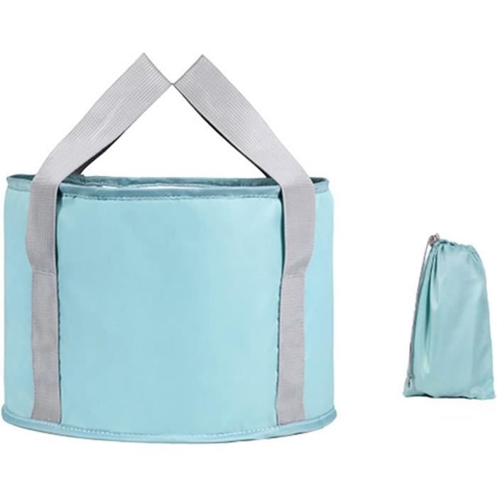 Seau pliable de 16 l avec poignées, seau de nettoyage pliable en silicone peu encombrant pour le nettoyage du camping, lavabo portable pour la maison et la voiture, seau en plastique compact