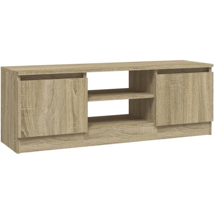 Meuble Tv Avec Porte Chêne Sonoma 102X30X36 Cm[H3873]