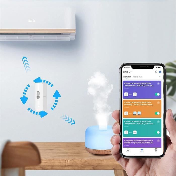 Thermomètre Hygromètre Connecté WiFi - Application Tuya - Surveillance Température Et Humidité à Distance - Alimentation Piles - 8