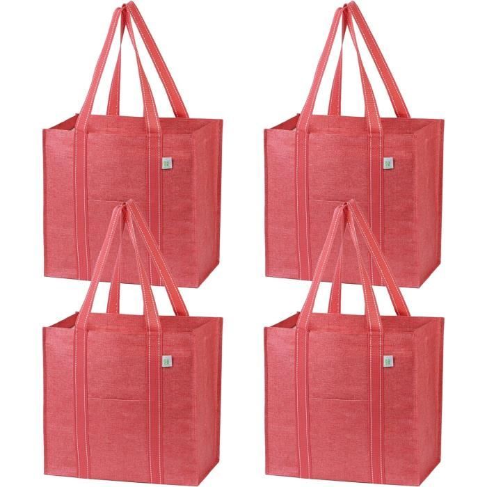 Sac Caddie Lot De Sacs De Courses Pour Chariot Bleu, Rouge