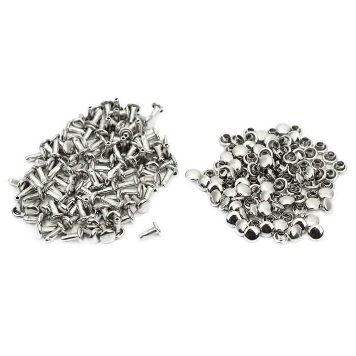Trimming Shop Paquet de 100 Rivets à Double Capuchon, 10mm x 9mm Rivets ...