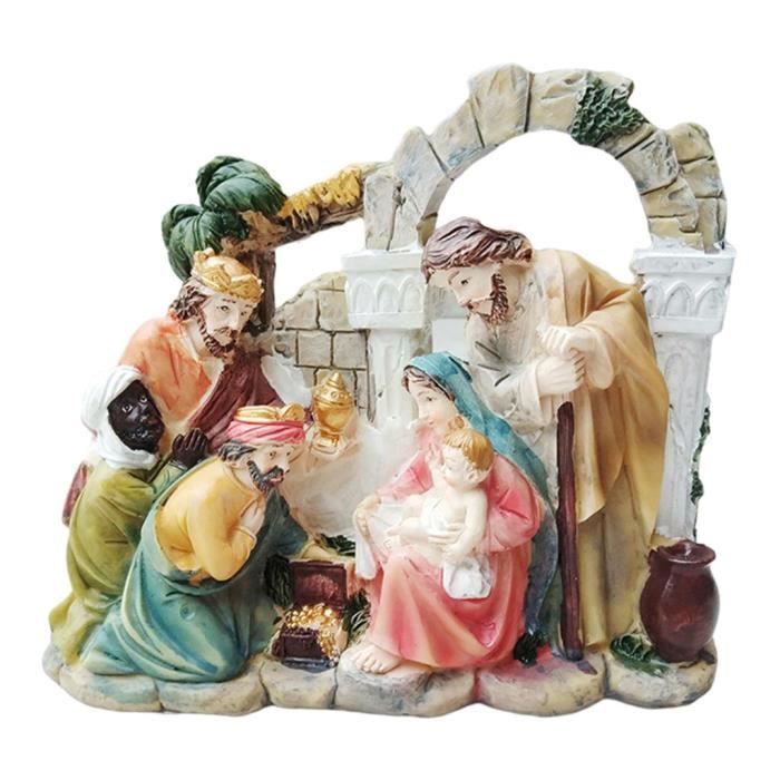 Figurines Crèche De Noël Miniature - Jésus, Marie, Joseph, Rois Mages - En Résine, 8-10 Cm - Décoration Fêtes