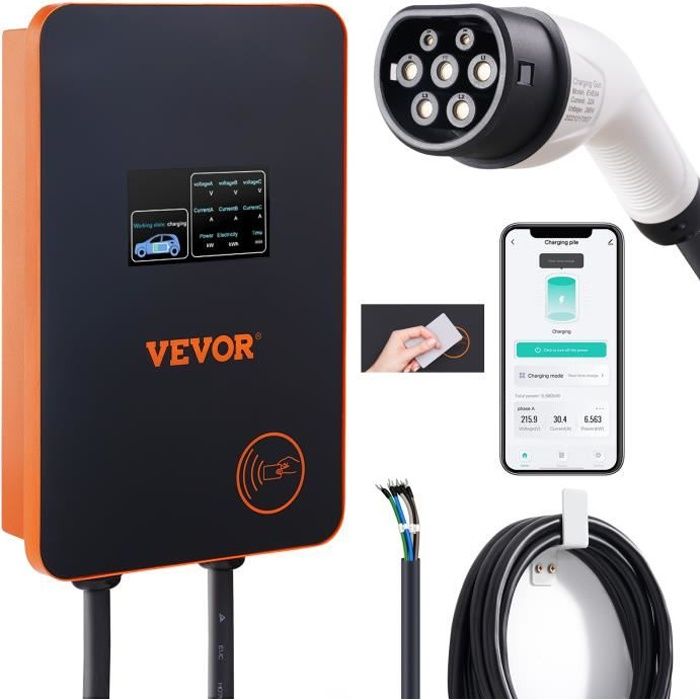 LEFANEV 32A 7kW Monophasé Wallbox Chargeur VÉ Borne de Recharge avec Type 2  Câble Charge rapide EVSE 6 mètres - Cdiscount Auto